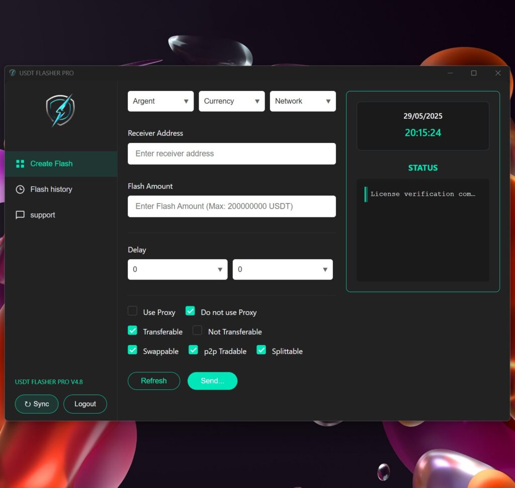Flash USDT Website