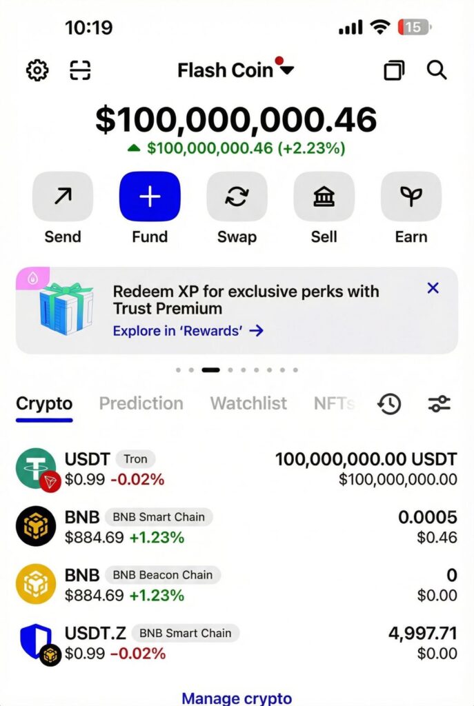 flash usdt wallet
