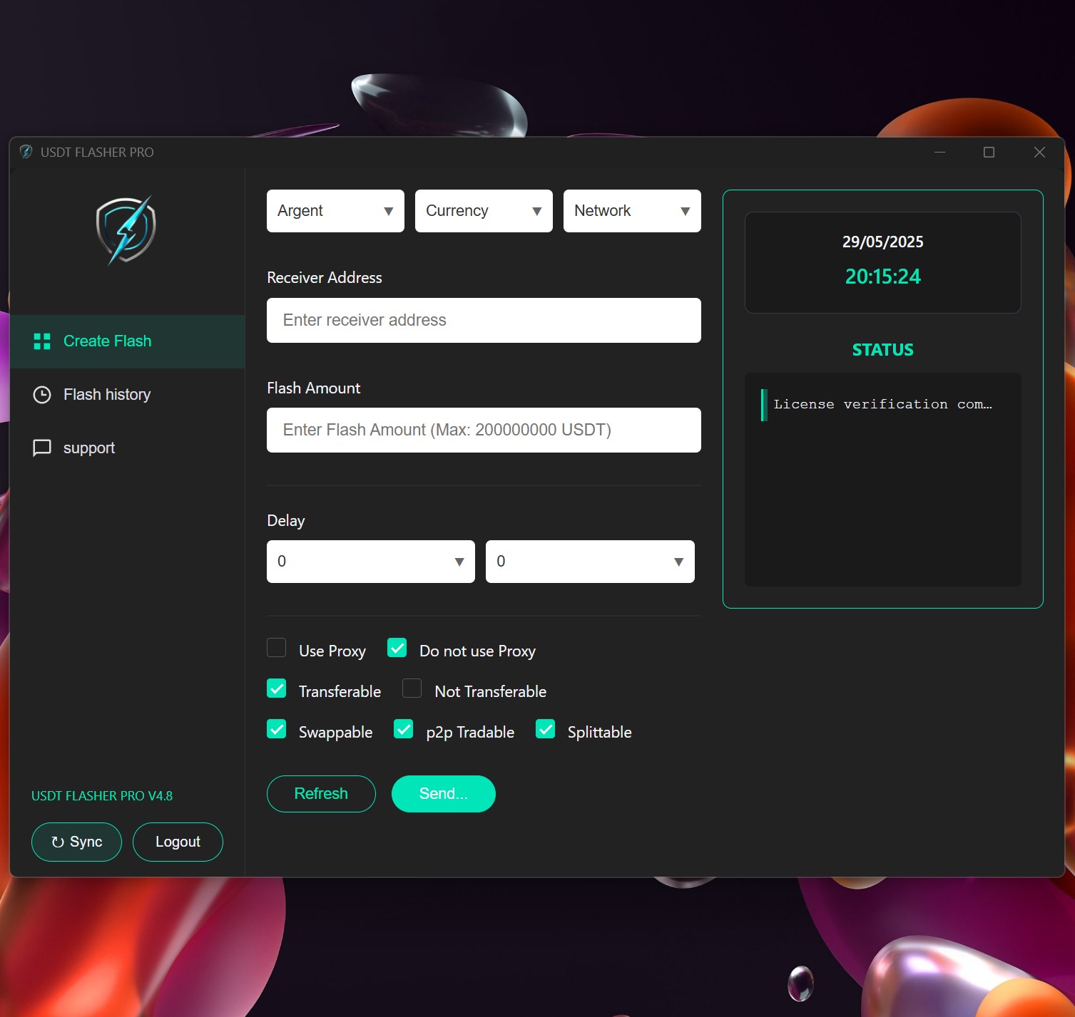 flash usdt software